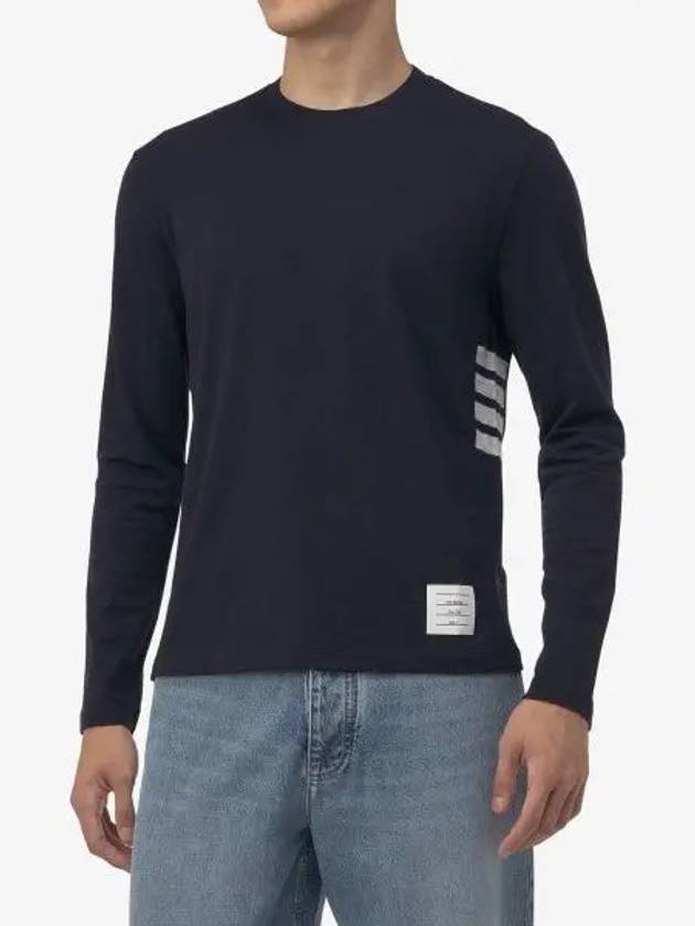 Wool Jersey 4-Bar Long Sleeve T-Shirt Navy - THOM BROWNE - BALAAN 2