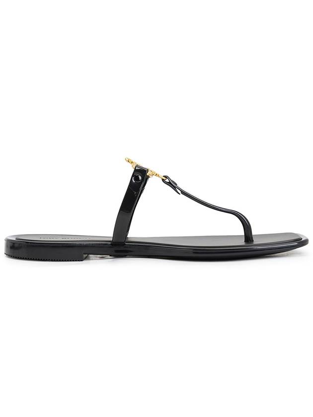 Roxanne Jelly Logo Flip Flops Black - TORY BURCH - BALAAN 5