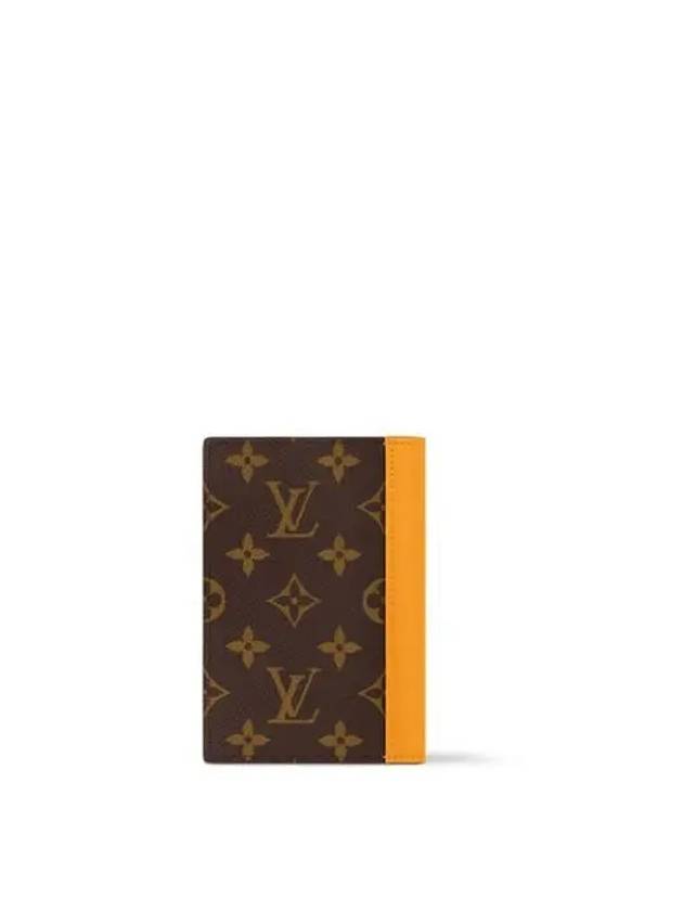 Logo Passport Wallet Yellow Brown - LOUIS VUITTON - BALAAN 4