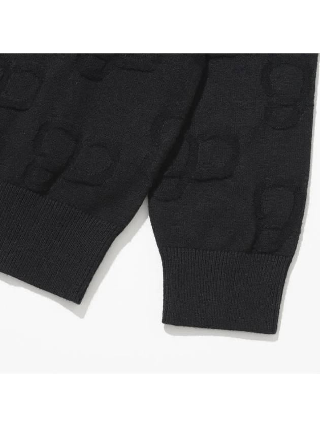 Men s viscose logo lettering jacquard knit BLACK - 20THHOLE - BALAAN 4