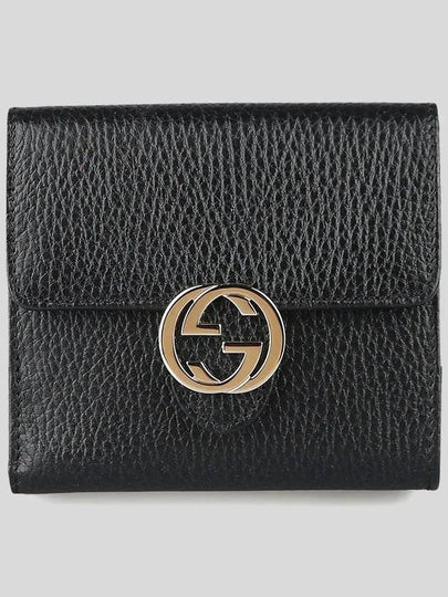 GG Interlocking Half Wallet Black - GUCCI - BALAAN 2