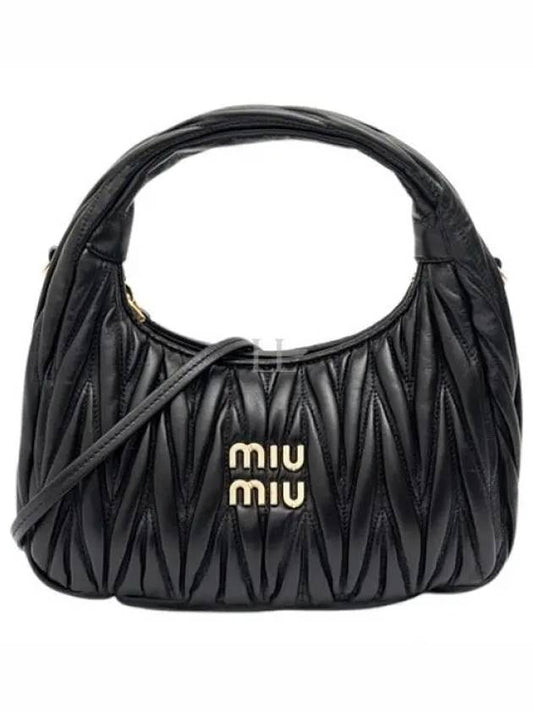 Wander Materasse Nappa Leather Mini Hobo Tote Bag Black - MIU MIU - BALAAN 2