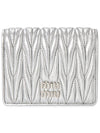 Matelasse Leather Half Wallet Silver - MIU MIU - BALAAN 2