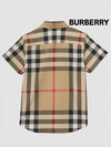 Check Junior Short Sleeve Shirt Brown - BURBERRY - BALAAN 4