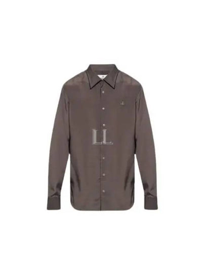 Men's Ghost Embroidered Logo Long Sleeve Shirt Grey - VIVIENNE WESTWOOD - BALAAN 2