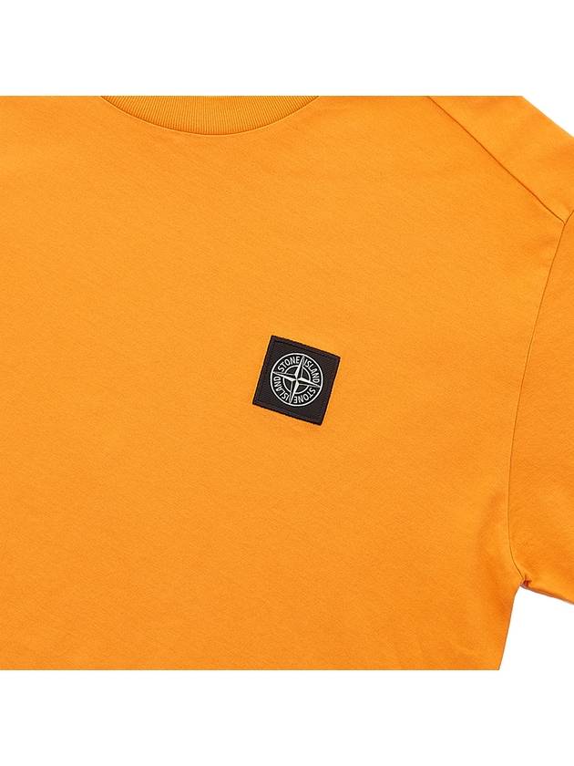 Logo Patch Cotton Short Sleeve T-Shirt Orange - STONE ISLAND - BALAAN 7