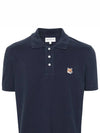 Fox Head Patch Cotton Polo Shirt Blue - MAISON KITSUNE - BALAAN 2