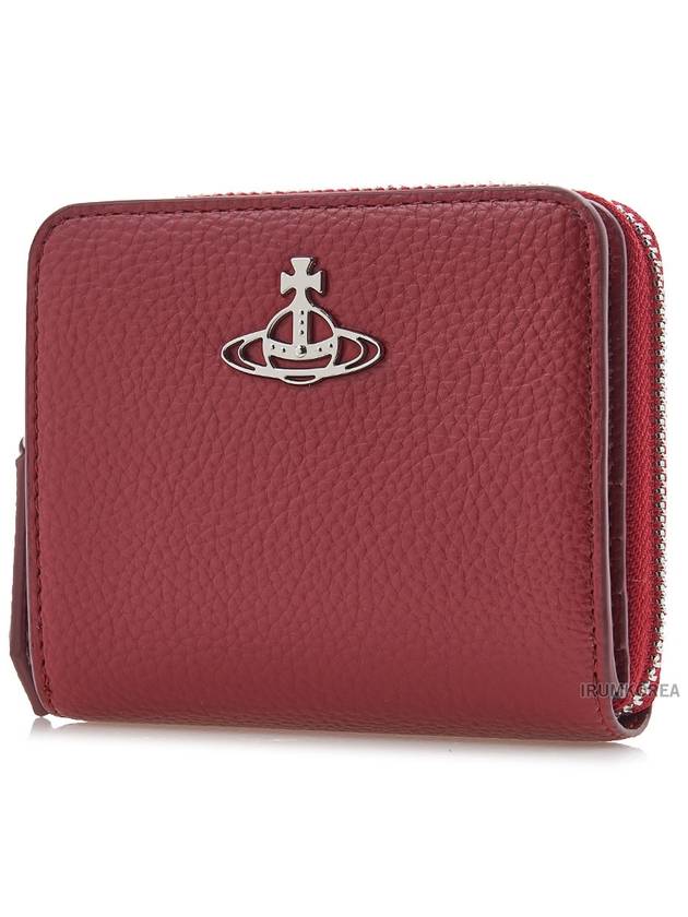 Logo Plaque Zip-Up Half Wallet Red - VIVIENNE WESTWOOD - BALAAN 3