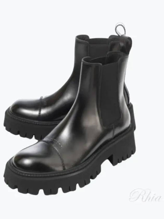 Men's Tractor Leather Platform Chelsea Boots Black - BALENCIAGA - BALAAN 2