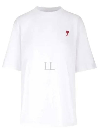 Small Heart Logo Boxy Fit Short Sleeve T-Shirt White - AMI - BALAAN 2