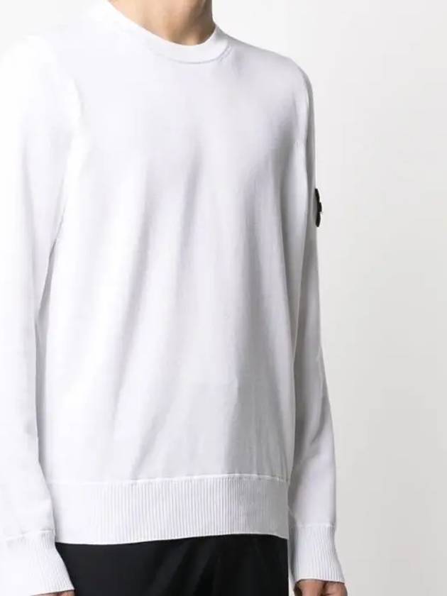 Wappen Patch Cotton Knit Top White - STONE ISLAND - BALAAN 5