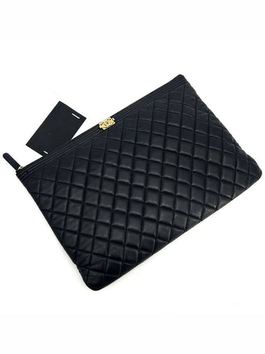 Lambskin Boy Clutch Large - CHANEL - BALAAN 1