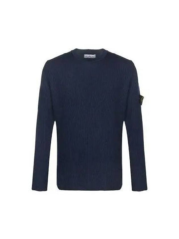 Stone Island Men s Wappen Patch Marine Blue Knit 73 1039403 - STONE ISLAND - BALAAN 1