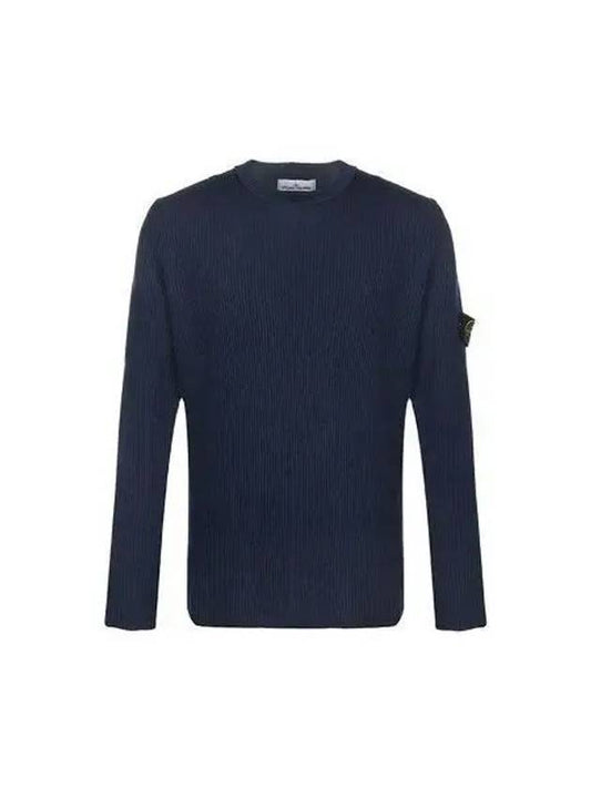 Stone Island Men s Wappen Patch Marine Blue Knit 73 1039403 - STONE ISLAND - BALAAN 1