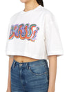 Graphic Logo Print Cropped Cotton Short Sleeve T-shirt White - MARNI - BALAAN 3