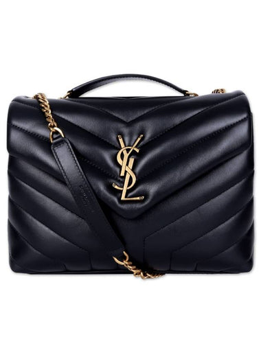 Bronze Monogram Loulou Matelasse Y Leather Small Shoulder Bag Black - SAINT LAURENT - BALAAN 1