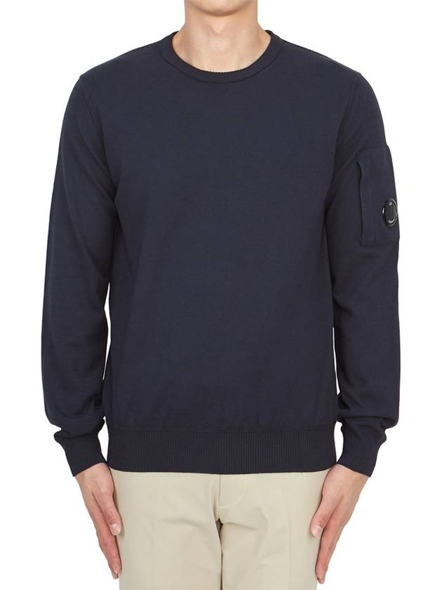 Lens Wappen Cotton Knit Top Navy - CP COMPANY - BALAAN 2