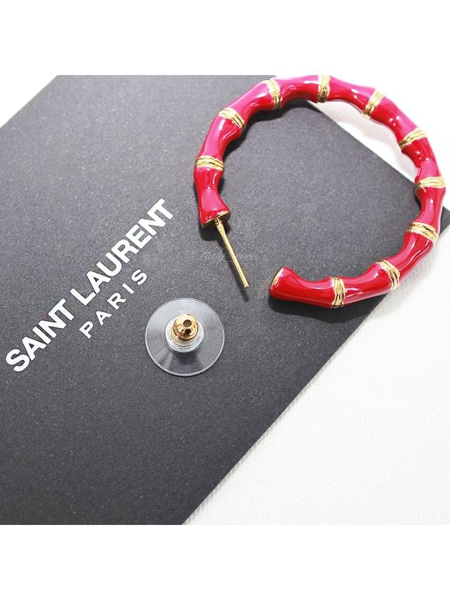 Round Earrings Red - SAINT LAURENT - BALAAN 10