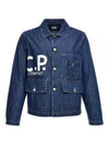 Logo Print Denim Jacket Blue - CP COMPANY - BALAAN 2