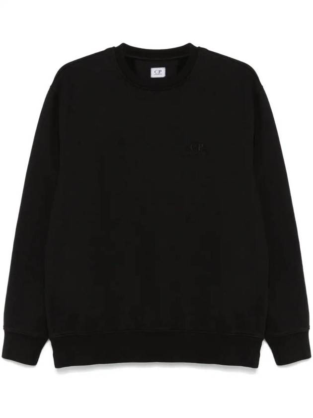 Embroidery Logo Sweatshirt Black - CP COMPANY - BALAAN 1