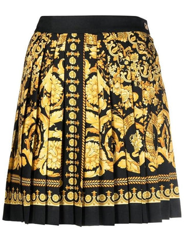 pleated A-line skirt black - VERSACE - BALAAN 1