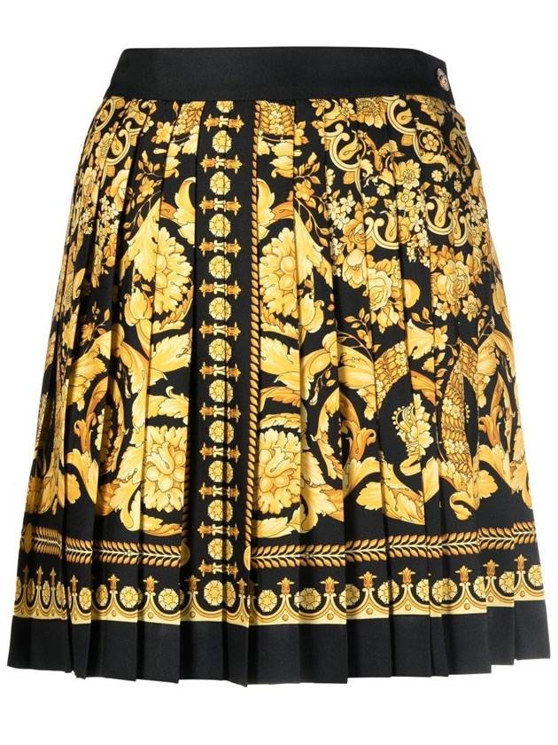 pleated A-line skirt black - VERSACE - BALAAN 1