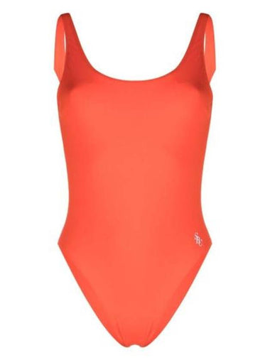 Carla SRC Logo Print One Piece Swimsuit Orange - SPORTY & RICH - BALAAN 1