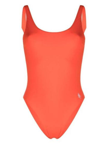 Carla SRC Logo Print One Piece Swimsuit Orange - SPORTY & RICH - BALAAN 1