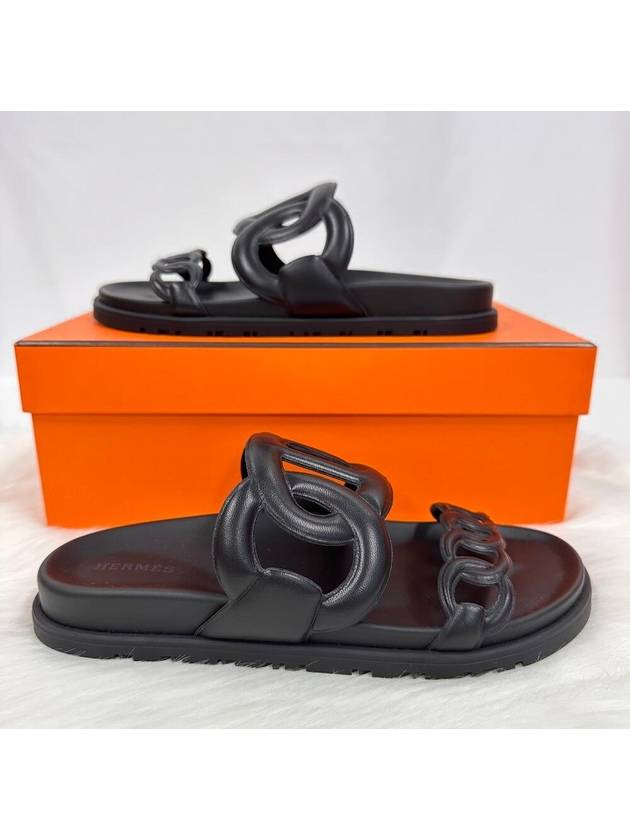 Extra Women Sandals Slippers Black - HERMES - BALAAN 4