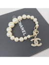 Crystal CC Logo Pearl Bracelet White - CHANEL - BALAAN 6