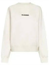 Front Logo Cotton Sweatshirt Beige - JIL SANDER - BALAAN 2