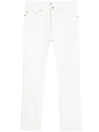 Women's Denim High Waist Cropped Jeans White - AMI - BALAAN 2