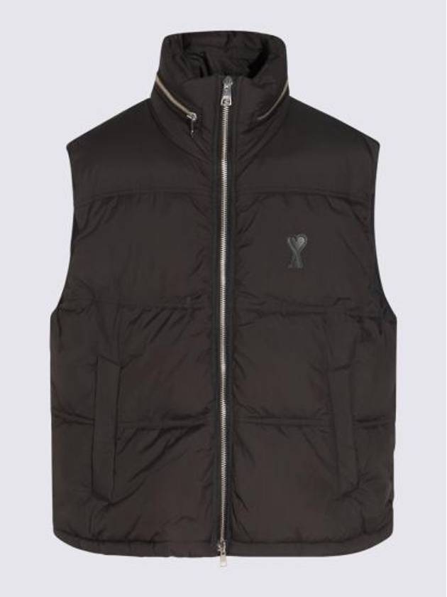 De Coeur Zip-Up Padded Vest Black - AMI - BALAAN 2