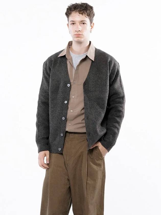 Men s M243OT01BR Dense Hachi Wool Blended Y neck Knit Cardigan Brown - CHANCE'S NOI - BALAAN 2