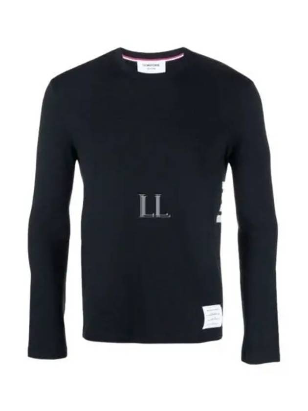 Wool Jersey 4-Bar Long Sleeve T-Shirt Navy - THOM BROWNE - BALAAN 2