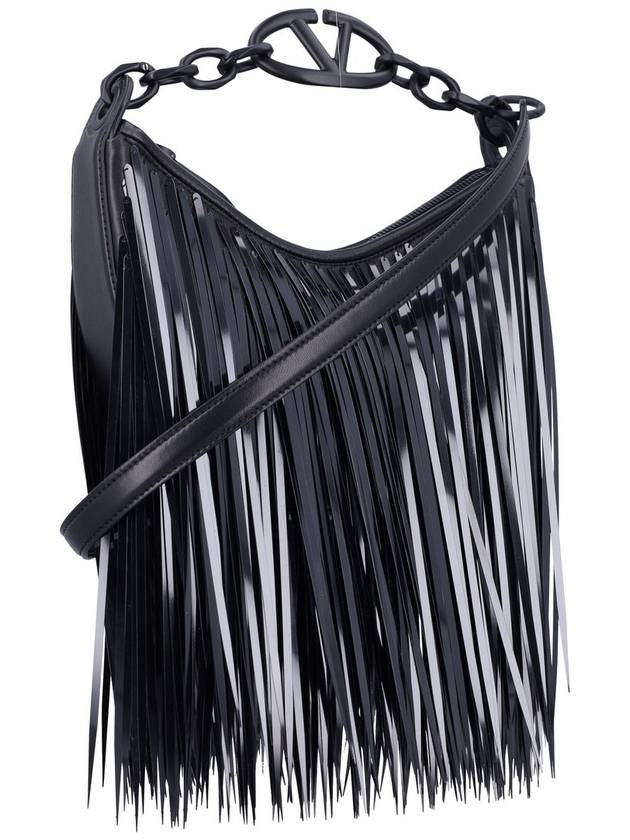 Valentino Garavani Vlogo Moon Mini Hobo Bag With Sequin Fringes - VALENTINO - BALAAN 2