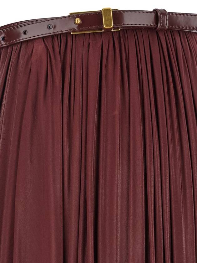 Long Bordeaux Pleated Skirt In Stretch Fabric Woman - PHILOSOPHY DI LORENZO SERAFINI - BALAAN 3