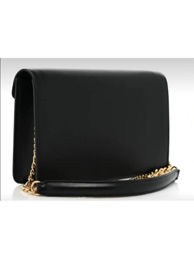 Triomphe Chain Shiny Calfskin Half Wallet Black - CELINE - BALAAN 3