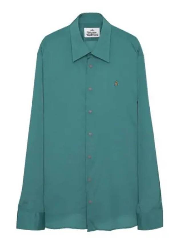 Men's Ghost Embroidered Logo Long Sleeve Shirt Green - VIVIENNE WESTWOOD - BALAAN 2