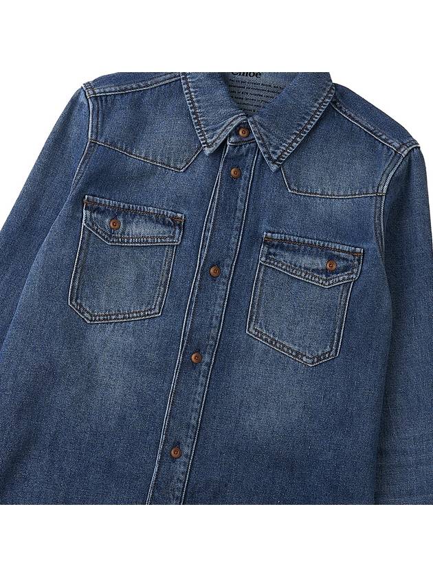 WoMen's Dempo Classic Denim Shirt Dusky Blue - CHLOE - BALAAN 7