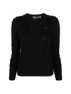 Women's Embroidered Logo Knit Top Black - POLO RALPH LAUREN - BALAAN 1