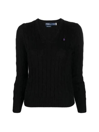 Women's Embroidered Logo Knit Top Black - POLO RALPH LAUREN - BALAAN 1