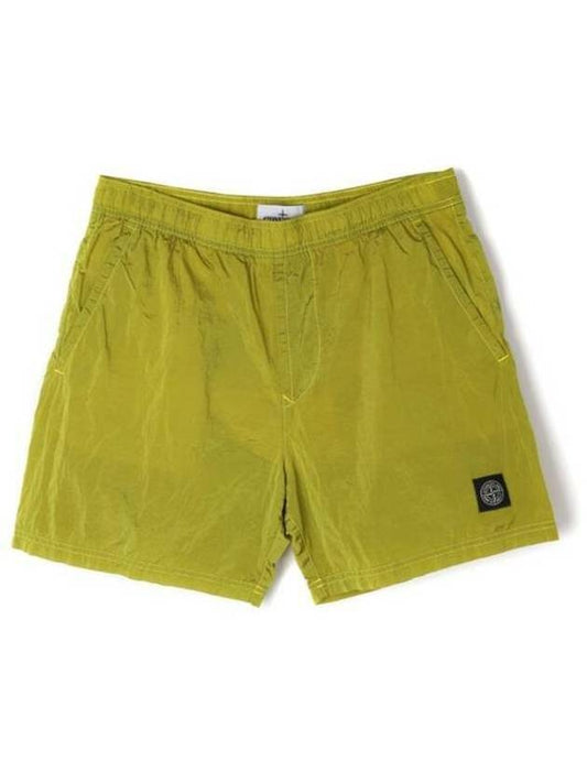Men's Logo Patch Nylon Swim Shorts Yellow - STONE ISLAND - BALAAN 2