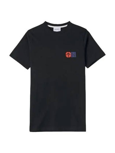 Nils Hiking Sign Logo Short Sleeve T Shirt Black - NORSE PROJECTS - BALAAN 1