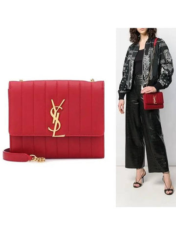 Monogram Vicky Mini Shoulder Bag 554125 0YD01 6805 - SAINT LAURENT - BALAAN 1