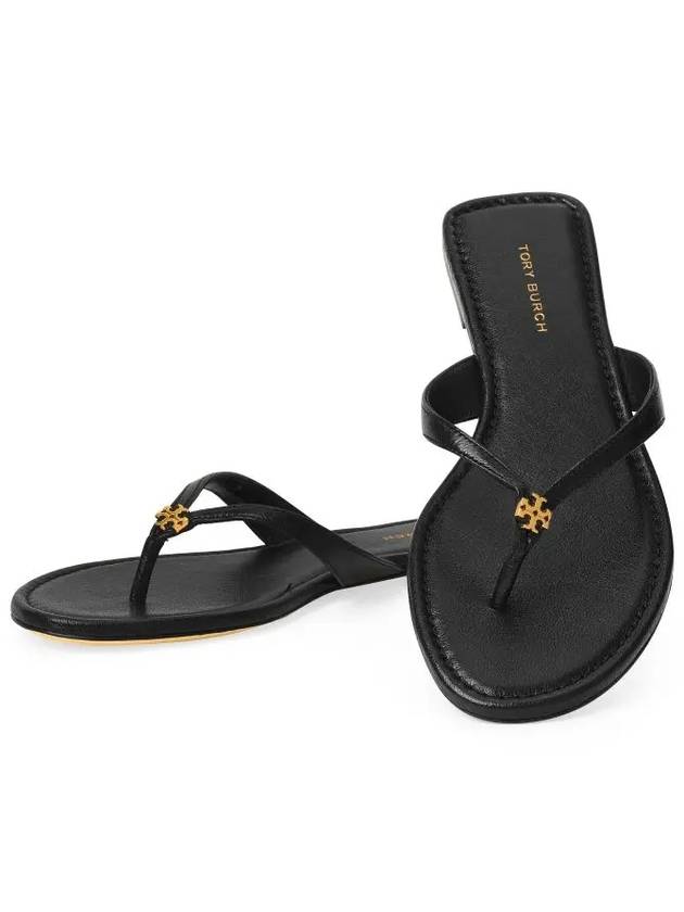 Capri Logo Plaque Flip Flops Black - TORY BURCH - BALAAN 4