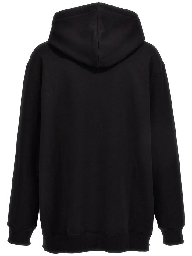 Logo Applique Oversized Fit Hoodie Black - LANVIN - BALAAN 3