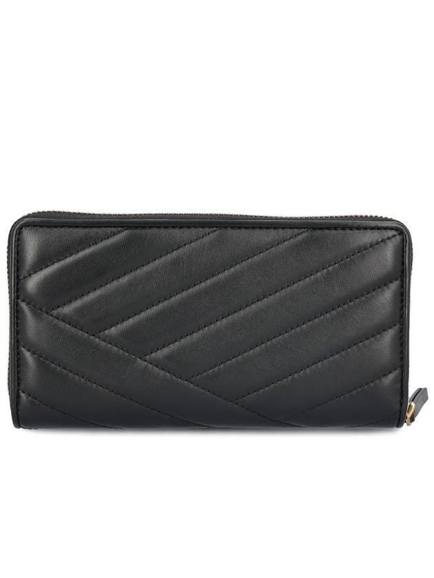 Kira Chevron Zip Continental Long Wallet Black - TORY BURCH - BALAAN 3