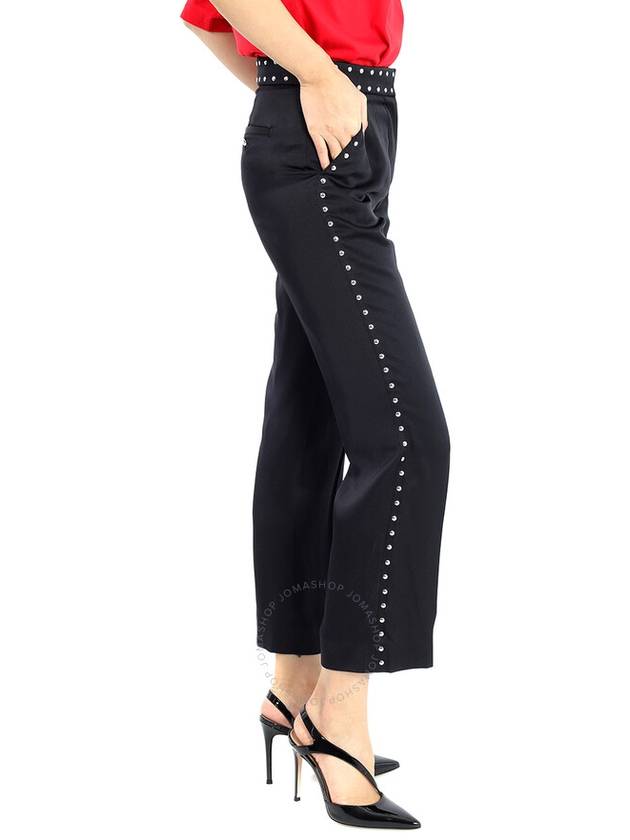 Burberry Black Silk Satin Studded Tailored Trousers, Brand Size 6 (US Size 4) - BURBERRY - BALAAN 2