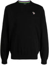 Zebra Patch Crew Neck Knit Top Black - PAUL SMITH - BALAAN 1